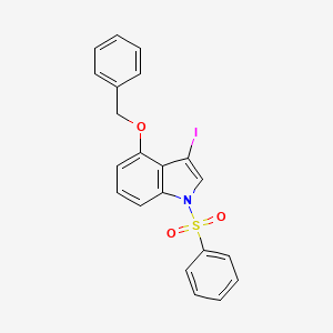 1h-Indole,3-iodo-4-(phenylmethoxy)-1-(phenylsulfonyl)-