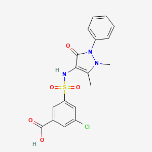 3-Chloro-5-(1,5-dimethyl-3-oxo-2-phenyl-2,3-dihydro-1H-pyrazol-4-ylsulfamoyl)-benzoic acid