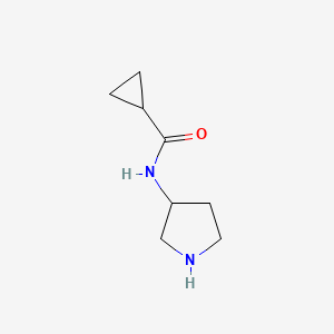 molecular formula C8H14N2O B13259499 N-(Pyrrolidin-3-yl)cyclopropanecarboxamide 