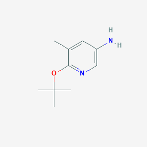 molecular formula C10H16N2O B13259503 6-(Tert-butoxy)-5-methylpyridin-3-amine 