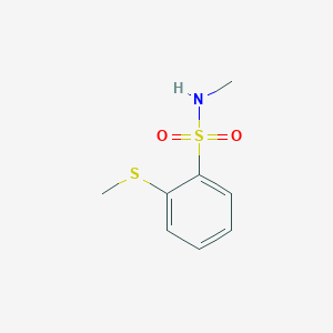 molecular formula C8H11NO2S2 B13259520 N-Methyl-2-(methylsulfanyl)benzene-1-sulfonamide 