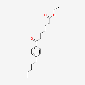 molecular formula C20H30O3 B1325953 7-氧代-7-(4-正戊基苯基)庚酸乙酯 CAS No. 898757-24-9