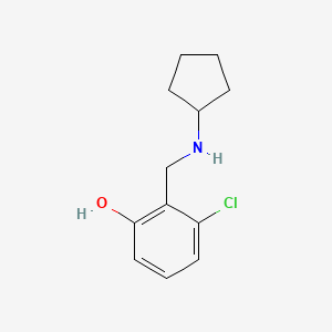 molecular formula C12H16ClNO B13259538 3-Chloro-2-[(cyclopentylamino)methyl]phenol 