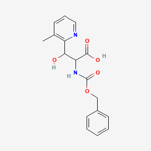 molecular formula C17H18N2O5 B13259575 2-{[(Benzyloxy)carbonyl]amino}-3-hydroxy-3-(3-methylpyridin-2-yl)propanoic acid 