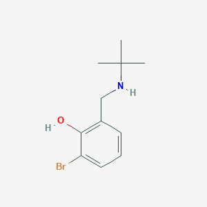 molecular formula C11H16BrNO B13259594 2-Bromo-6-[(tert-butylamino)methyl]phenol 