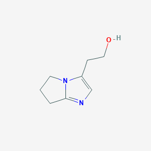 molecular formula C8H12N2O B13259613 2-{5H,6H,7H-pyrrolo[1,2-a]imidazol-3-yl}ethan-1-ol 