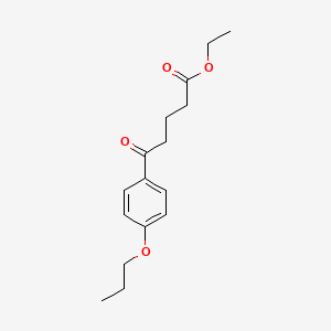 molecular formula C16H22O4 B1325963 Ethyl 5-oxo-5-(4-n-propoxyphenyl)valerate CAS No. 898757-60-3