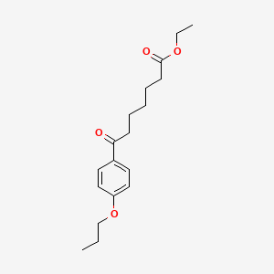 molecular formula C18H26O4 B1325964 Ethyl 7-oxo-7-(4-n-propoxyphenyl)heptanoate CAS No. 898757-65-8