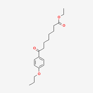 molecular formula C19H28O4 B1325965 Ethyl 8-oxo-8-(4-n-propoxyphenyl)octanoate CAS No. 898757-67-0