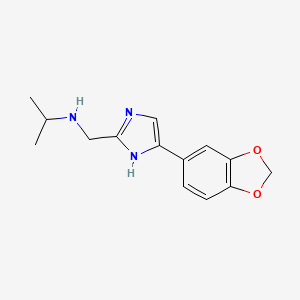 molecular formula C14H17N3O2 B13259656 {[4-(2H-1,3-benzodioxol-5-yl)-1H-imidazol-2-yl]methyl}(propan-2-yl)amine 