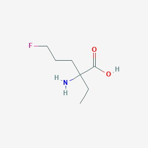 molecular formula C7H14FNO2 B13259658 2-Amino-2-ethyl-5-fluoropentanoic acid 