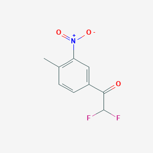 molecular formula C9H7F2NO3 B13259674 2,2-Difluoro-1-(4-methyl-3-nitrophenyl)ethan-1-one 