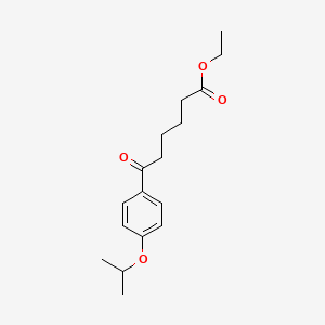 molecular formula C17H24O4 B1325968 Ethyl 6-oxo-6-(4-isopropoxyphenyl)hexanoate CAS No. 898757-73-8