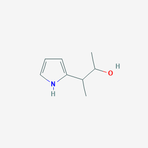 molecular formula C8H13NO B13259681 3-(1H-Pyrrol-2-yl)butan-2-ol 