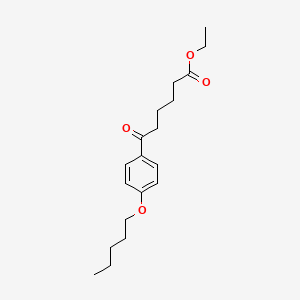 molecular formula C19H28O4 B1325972 6-氧代-6-(4-戊氧苯基)己酸乙酯 CAS No. 898757-81-8