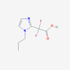 molecular formula C8H10F2N2O2 B13259730 2,2-Difluoro-2-(1-propyl-1H-imidazol-2-yl)acetic acid 