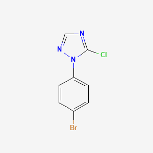 molecular formula C8H5BrClN3 B13259746 1-(4-Bromophenyl)-5-chloro-1H-1,2,4-triazole 