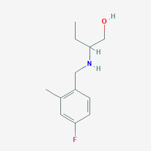 molecular formula C12H18FNO B13259748 2-{[(4-Fluoro-2-methylphenyl)methyl]amino}butan-1-ol 