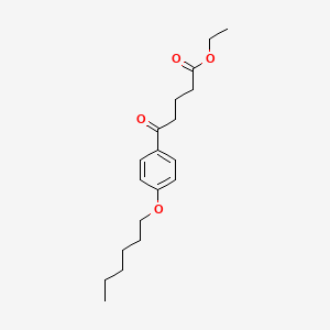molecular formula C19H28O4 B1325975 Ethyl 5-(4-hexyloxyphenyl)-5-oxovalerate CAS No. 898757-89-6