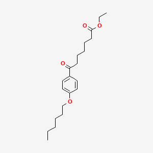 molecular formula C21H32O4 B1325976 Ethyl 7-(4-hexyloxyphenyl)-7-oxoheptanoate CAS No. 898757-93-2