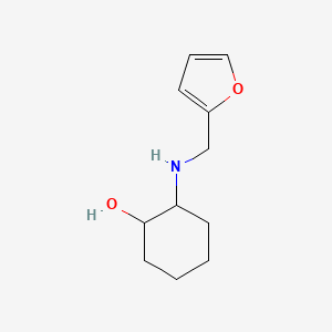 molecular formula C11H17NO2 B13259760 2-[(Furan-2-ylmethyl)amino]cyclohexan-1-ol 