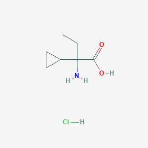 molecular formula C7H14ClNO2 B13259788 2-Amino-2-cyclopropylbutanoic acid hydrochloride CAS No. 1864016-20-5