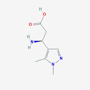 molecular formula C8H13N3O2 B13259792 (3S)-3-amino-3-(1,5-dimethyl-1H-pyrazol-4-yl)propanoic acid 