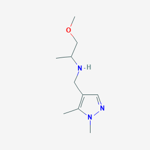 molecular formula C10H19N3O B13259823 [(1,5-Dimethyl-1H-pyrazol-4-yl)methyl](1-methoxypropan-2-yl)amine 