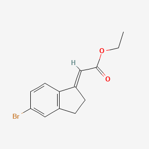 molecular formula C13H13BrO2 B13259852 Ethyl 2-[(1E)-5-bromo-2,3-dihydro-1H-inden-1-ylidene]acetate 