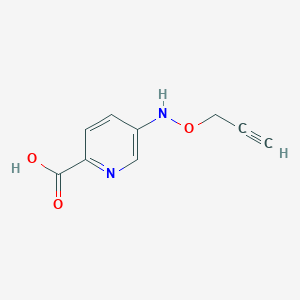 molecular formula C9H8N2O3 B13259868 5-[(Prop-2-yn-1-yloxy)amino]pyridine-2-carboxylic acid 