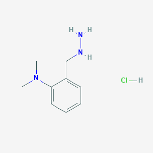 molecular formula C9H16ClN3 B13259872 2-(Hydrazinylmethyl)-N,N-dimethylaniline hydrochloride 