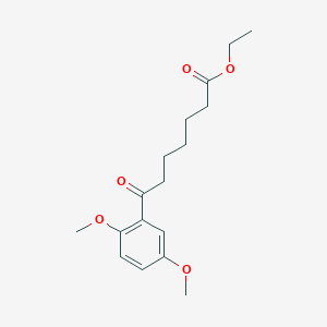 molecular formula C17H24O5 B1325991 Ethyl 7-(2,5-dimethoxyphenyl)-7-oxoheptanoate CAS No. 898758-35-5