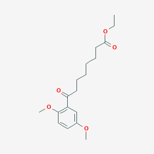molecular formula C18H26O5 B1325992 Ethyl 8-(2,5-dimethoxyphenyl)-8-oxooctanoate CAS No. 898758-38-8