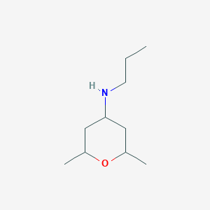 molecular formula C10H21NO B13259922 2,6-dimethyl-N-propyloxan-4-amine 