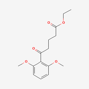 molecular formula C15H20O5 B1325994 Ethyl 5-(2,6-dimethoxyphenyl)-5-oxovalerate CAS No. 898758-44-6
