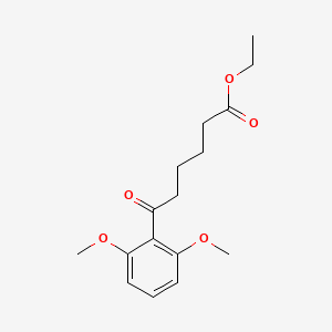 molecular formula C16H22O5 B1325995 6-(2,6-二甲氧基苯基)-6-氧代己酸乙酯 CAS No. 898758-47-9