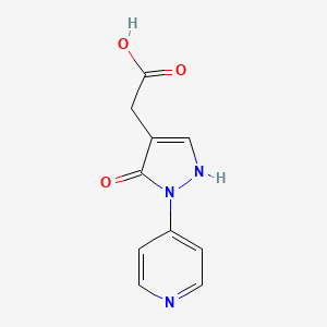 molecular formula C10H9N3O3 B13259964 2-[3-Oxo-2-(pyridin-4-yl)-2,3-dihydro-1H-pyrazol-4-yl]acetic acid 