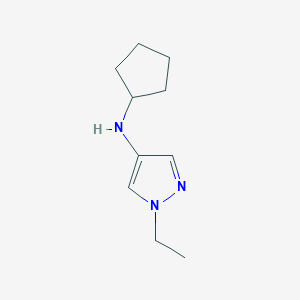 molecular formula C10H17N3 B13259970 N-cyclopentyl-1-ethyl-1H-pyrazol-4-amine 