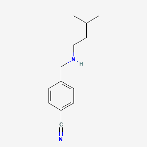 molecular formula C13H18N2 B13259997 4-{[(3-Methylbutyl)amino]methyl}benzonitrile 