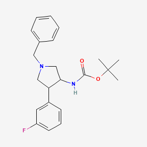 tert-Butyl N-[1-benzyl-4-(3-fluorophenyl)pyrrolidin-3-yl]carbamate