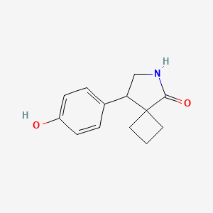 molecular formula C13H15NO2 B13260005 8-(4-Hydroxyphenyl)-6-azaspiro[3.4]octan-5-one 