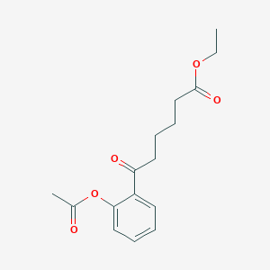 molecular formula C16H20O5 B1326005 Ethyl 6-(2-acetoxyphenyl)-6-oxohexanoate CAS No. 898758-75-3
