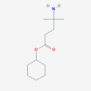 molecular formula C12H23NO2 B13260059 Cyclohexyl 4-amino-4-methylpentanoate 