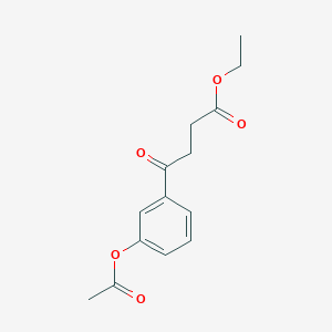 molecular formula C14H16O5 B1326006 4-(3-乙酰氧基苯基)-4-氧代丁酸乙酯 CAS No. 898758-77-5