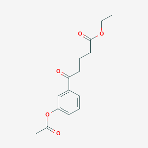molecular formula C15H18O5 B1326007 Ethyl 5-(3-acetoxyphenyl)-5-oxovalerate CAS No. 898758-79-7