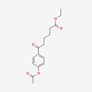 molecular formula C16H20O5 B1326011 Ethyl 6-(4-acetoxyphenyl)-6-oxohexanoate CAS No. 898758-87-7