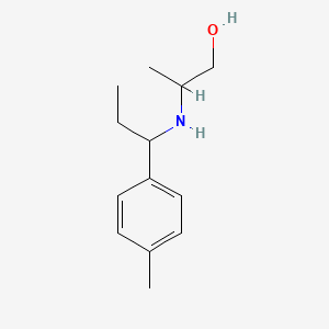 molecular formula C13H21NO B13260125 2-{[1-(4-Methylphenyl)propyl]amino}propan-1-ol 