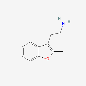 molecular formula C11H13NO B13260132 2-(2-Methyl-1-benzofuran-3-yl)ethan-1-amine 