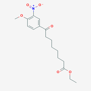 molecular formula C17H23NO6 B1326016 8-(4-甲氧基-3-硝基苯基)-8-氧代辛酸乙酯 CAS No. 898758-97-9
