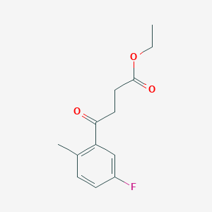 molecular formula C13H15FO3 B1326017 Ethyl 4-(2-methyl-5-fluorophenyl)-4-oxobutyrate CAS No. 898758-99-1